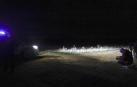 Agentes de la Guardia Civil inspeccionan el camino rural en el que falleció la joven atacada por varios perros