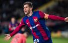 Sergi Roberto celebra uno de sus goles ante el Almería