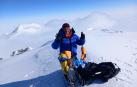 Óscar Arroyo, en lo más alto del monte Vinson (4.892m). Es su sexta cima del proyecto por alcanzar las Siete Cumbres.