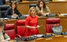 La consejera Amparo López, este jueves en el pleno del Parlamento foral