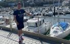 El delantero delTudelano, Iker Amorrortu, natural de Gernika, en Bermeo donde pasó el día de descanso