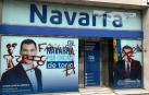 Pintadas en la fachada de la sede del PP de Navarra en Pamplona