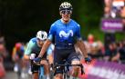 Alex Aranburu celebra su victoria en la cuarta etapa del Tour de Bélgica.