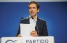 El portavoz del PP, Borja Sémper, durante una rueda de prensa posterior a la reunión del Comité de Dirección del PP, en la sede de la calle Génova