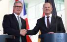 El primer ministro británico, Keir Starmer, y el canciller alemán, Olaf Scholz.