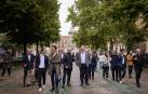 El alcalde Joseba Asiron encabeza el grupo de arquitectos que participan en el concurso para la reurbanización del paseo de Sarasate