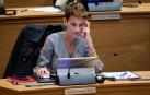 María Chivite, en la sesión de control al Gobierno en el Parlamento.