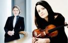 Kristiina Poska, directora. Baiba Skride, violín. Ambas hoy en el concierto de la Euskadiko Orkestra en Baluarte.