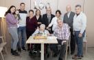 Cecilia Barcos Recarte, junto al alcalde Asiron y sus familiares