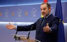 El exministro de Transportes José Luis Ábalos, este jueves durante la rueda de prensa que ha ofrecido en el Congreso de los Diputados