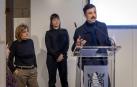 De izquierda a derecha, las arquitectas Lucía Ferrater y Lourdes Barrios y el arquitecto pamplonés Álvaro Itarte, del equipo ganador del concurso con la propuesta ‘Isolíneas’