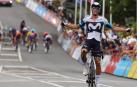 Javier Romo celebra la victoria en la tercera etapa del Tour Down Under