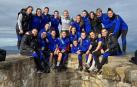 Las jugadoras de Osasuna, en el castillo de Irulegi.