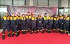 Miembros de la agrupación de Protección Civil Milagro que acudieron al homenaje de Moncada