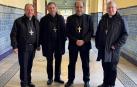 Desde la izquierda, Juan Carlos Elizalde, obispo de Vitoria; Joseba Segura, obispo de Bilbao; Florencio Roselló, arzobispo de Pamplona y obispo de Tudela y Fernando Prado, obispo de San Sebastián