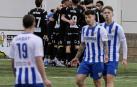 Los jugadores del Tudelano celebran el gol de Rubio, que supuso el 0-1 en Estella
