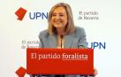 Cristina Ibarrola, durante una rueda de prensa en la sede de UPN