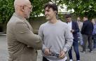 Luis de la Fuente, seleccionador nacional absoluto, charla con Aitor Buñuel, jugador del Racing de Ferrol