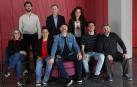Arriba, desde la izquierda, Miguel Nuño, José Ángel Andrés y María Arcos. Abajo, desde la izquierda, Aurelia Chillemi, Ainhoa Carrera, Mikel Artxanko, Iñigo Mikeleiz y David Aztarain, este martes 13 de mayo en Civican