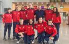 La expedición de la selección española en Noáin.