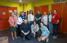 Comisión organizadora del 75 aniversario del Barrio de Lourdes, en la inauguración este lunes de la exposición