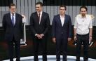 Rajoy, Sánchez, Rivera e Iglesias, antes del debate.