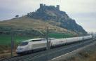Un tren AVE, a su paso por Almodóvar del Río (Cordoba).