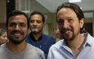 Alberto Garzón y Pablo Iglesias.