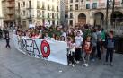 Imagen de la concentración del grupo Pobreza Cero celebrada ayer en la plaza de los Fueros.