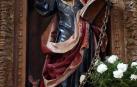 La imagen de San Bartolomé dañada ya luce restaurada en la iglesia