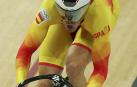 Juan Peralta, en pleno esfuerzo durante la carrera de velocidad.