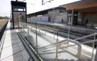 Obras de reforma de estación de tren Renfe de Tudela. Instalación de ascensores, recrecimiento de andenes y nuevos accesos a las vías