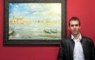 El joven cascantino Rubén Torres expone por primera vez su pintura en la ciudad