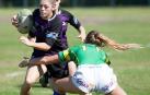 Maddi Braco, jugadora de rugby natural de Lizaso, durante un encuentro. La navarra ya ha sido internacional con la selección nacional.