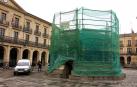 El quiosco de la plaza de Navarra se está rehabilitando.