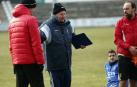 Momentos del primer entrenamiento de los futbolistas del CD Tudelano con el nuevo entrenador escocés John Clarkson