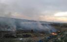 Un fuego detiene un tren con mercancías peligrosas en Caparroso