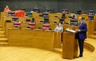 El debate de la derogación de la Ley de Símbolos se ha iniciado con tensión, cuando desde las bancadas de UPN y PPN se han exhibido banderas de Navarra, contestadas por la republicana desde I-E.