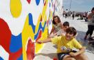 Fontellas pinta su mural para el proyecto Landarte