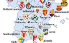 El nuevo mapa de la Segunda División