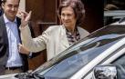 La reina Sofía tras presidir esta mañana la reunión del Patronato de la Fundación Atapuerca.