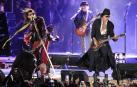 El grupo estadounidense Aerosmith durante el concierto que han ofrecido en el auditorio Miguel Rios de Rivas Vaciamadrid.