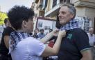 Imágenes del comienzo de las fiestas, cuyo cohete tiró la comparsa de gigantes.