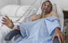 Juan José Navarlaz Hernández, de 56 años, pasó ayer a planta del Complejo Hospitalario de Navarra, donde se recupera.