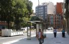 Una de las nuevas marquesinas que se han instalado en Navas de Tolosa para atender las líneas 4, 9, 12 y 16.