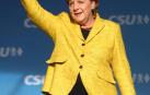 Angela Merkel en una convención de su partido en plena campaña electoral.