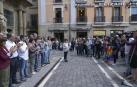 Concentración en la plaza del Ayuntamiento de Pamplona con motivo del Día del Orgullo LGTBI.