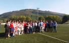 Los padres de Unai junto a Rafa del Amo, presidente de la FNF, Félix González, exdirectivo, familia y amigos.