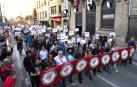 Protesta en Tafalla contra el TAV y el cierre de los servicios de la estación