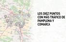 Gráfico con los diez puntos con más tráfico en la Comarca de Pamplona.